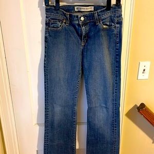 Low rise boot cut jeans